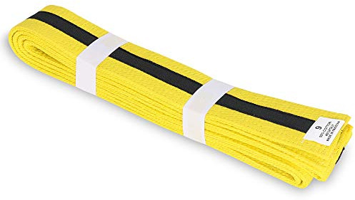 Martial Arts 1.75 Wide Karate/Taekwondo Double Wrap Belts with Black Stripe (Brown with Black Stripe, 3)