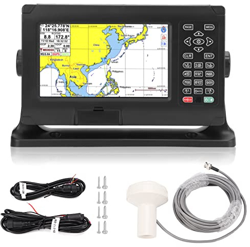 Kartplotter, ABS Fish Finder Kartplotter 8in Hög Precision Fish Finder GPS BDS Vattentät Keyed Assist för Marin
