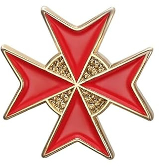 BOBIJOO Jewelry - Pin's épinglette Broche Symbole Templier Croix de Malte rouge 16mm