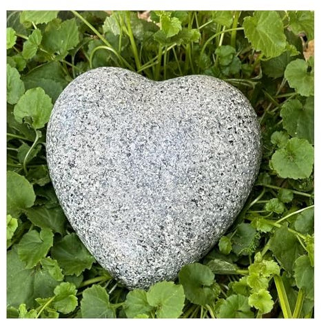 Radami Herz Grabherz Grabschmuck Dekoherz Steinguss 13cm Farbe Patina Granit