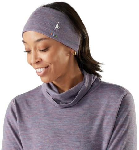 Smartwool, Unisex, Thermal Merino Reversible Headband, Chalk Violet Heather-Nightfall Blue, One Size