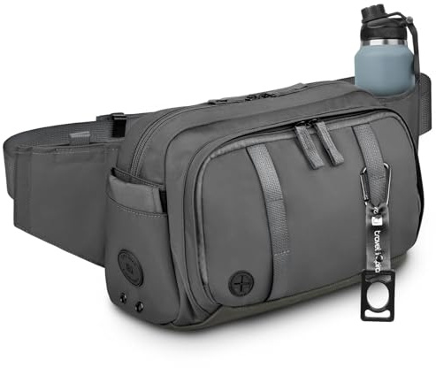 Large Crossbody Waist Bag Tactical Fanny Pack for Men Hip Bum Bag with Water Bottle Holder Adjustable Belt, Workout Traveling Casual Running Hiking Cycling