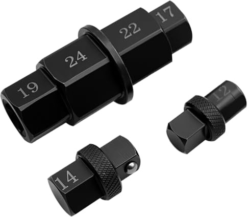 ZKTOOL Outil de broche de moto, douille hexagonale, outil d'arbre hexagonal de moto, clé à douille hexagonale, pour 12 mm, 14 mm, 17 mm, 19 mm, 22 mm, 24 mm, 6 en 1 douille d'essieu avant