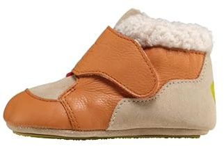 Affenzahn Scarpine per Gattonare Pelle Growy Scarpina in Pelle per Bambina e Bambino con Fodera Calda, Antiscivolo, Ideale per i Primi Passi Gatto - Marrone