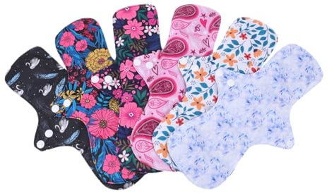 SAFIGLE Toallas Sanitarias Reutilizables De Malla Transpirable 6 Unidades Talla Grande Para Adultos, Lavables, Absorbentes y Cómodas, Para Uso Diario, Viajes y Cuidado Postnatal
