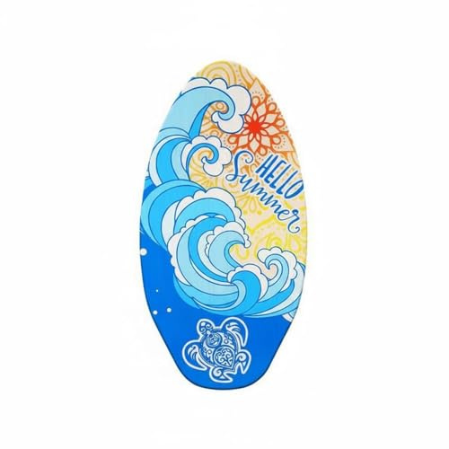 LeeQinersw Skimboard para Niños Tabla Tabla de Arena Tabla Acuática para Principiantes Hecha en Madera de Álamo Adecuada para Entrenamiento y Activos en la, 41 Inch, Summer Wave