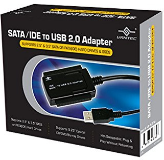 Vantec CB-ISATAU2 SATA/IDE to USB 2.0 Adapter Supports 2.5-Inch, 3.5-Inch, 5.25-Inch Hard Disk Drives (Black)
