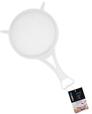 Chef Aid 22cm Wide Nylon Mesh Plastic Strainer in White - Ideal for Draining, Straining, and Washing Beans, Fruits, Vegetables, Salads, and More - BPA Free, Dishwasher Safe