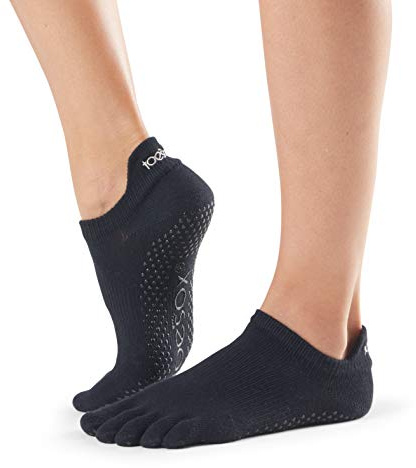Toesox Yoga-Füßlinge für Erwachsene, Unisex, Yoga-Socken, S018, Schwarz , XL