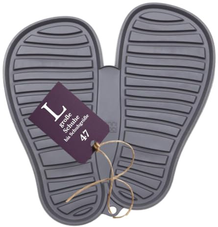 Sanni Shoo, Shoo.Pad: Tapis à Chaussures Flexible, Lavable en Machine, Porte-Chaussures, Plateau à Chaussures, Tapis Anti-saleté Taille L (pour Les Chaussures jusqu'à la Taille 47), Gris