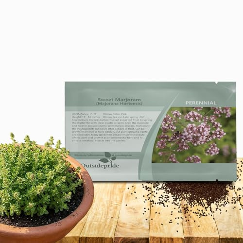 Outsidepride Sweet Marjoram Herb Seeds - 5000 Pcs Perennial, 12-16 Inches Tall, Pink Flowers, Full Sun for Herb Gardens & Culinary Use, Great for Fresh or Dried Flavor in Dishes