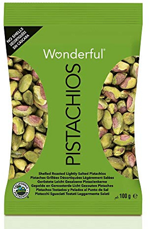 Wonderful Skalade rostade lätt saltade pistagenötter, 100 g, 3-pack