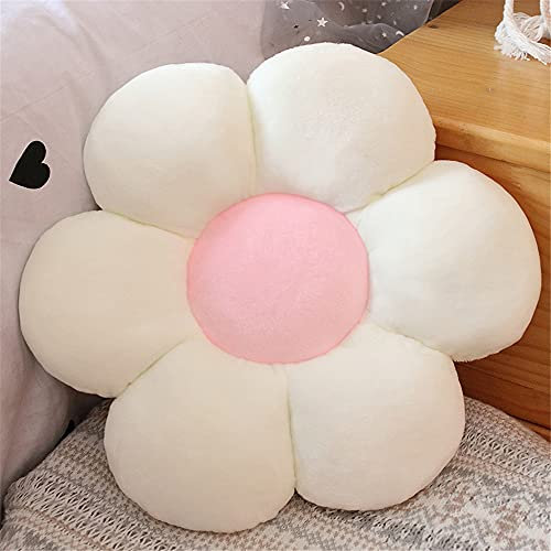 Morbuy Cojín de Peluche con Forma de Flor, Felpa Grueso Cojines para Sillas Cojín de Asiento, Nórdico Hogar Decorar para Oficina Sillas, Sofa, Rincón de Lectura, Habitación (A. Blanco,30x30cm)