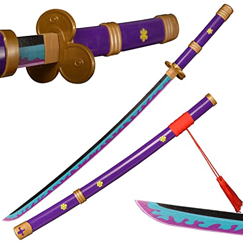 Sword Warrior Roronoa Zoro Spada 100cm Spada di Legno, Katana in Legno Anime Giapponese, Cosplay Sword-Yama Enma