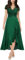 MIUSOL Women's Elegant V-Neck Lace Evening Formal Party Wedding Guest Long Dress (Medium, Dark Green)
