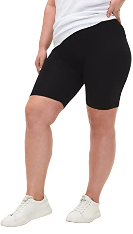 Zizzi Große Größen Damen Einfarbige Fahrradshorts aus Viskose Gr 42-44 Black