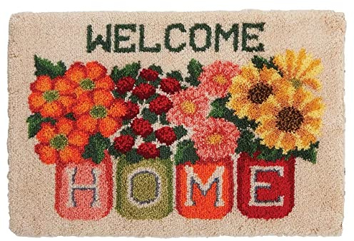 Myriad Choices Latch Hook Kits - Giraffe and Rabbit Rug Kits 60X40cm, DIY Latch Hook Rug Kit, Cross Stitch Rug Making Kit, Carpet Making Crochet Kits Embroidery Kits Needlework Crafts for Home Decor