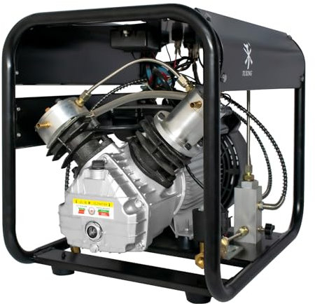 TUXING 4500Psi Pcp luftkompressor, dubbelcylinder högtryck, luftkompressor, automatisk stopp och auto-purge version, Pcp-kompressor för PCP gevär tank gas Scuba fyllning 220 V (TXED013)
