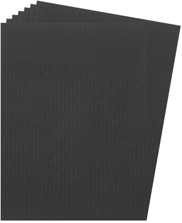 Rebower Corrugated Cardboard Paper Sheets, Corrugated Paper Cardboard Inserts [for Craft and DIY Projects] - 7.1x5.1 Inch/Black/10 Pcs