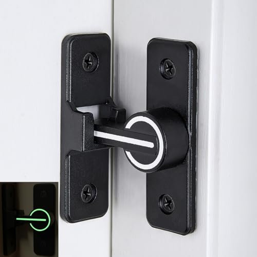 Black(Luminous) 90 Degree Sliding Door Locks,Right Angle Door Latch