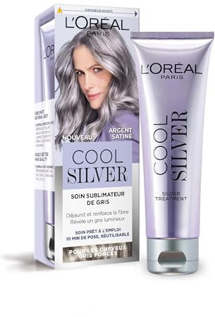 L'Oréal Paris - Grauverbesserende Pflege – entgilbt & stärkt die Haarfaser – Dunkelgraues Haar – neutralisiert unerwünschte Reflexe – Cool Silver – Farbe: satiniertes Silber