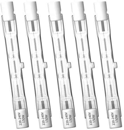 DoRight R7s Halogen Leuchtmittel 150W, R7S 78MM Halogenbirne Warmweiß 2800K Dimmbar, J Typ J78 Lineare Doppelendige Flutlichtlampe für für Baustrahler, Sicherheit, Landschaft, 5 pack