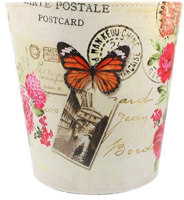 Lurrose Poubelle De Style Européen Cuir PU pour Maison Bureau Conteneur à Déchets Décoratif