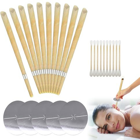 25 Pcs Ear Candles for Wax Removal Ear Cleaning Ear Wax Removal Candle All Natural Beeswax Canding Ear Wax Candles Cylinders Fragrance Hollow Cone Candles Kit for Blocked Ears.