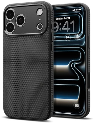 Spigen Liquid Air Phone Case Compatible with iPhone 17 Pro Max [Military-Grade Drop Protection] - Matte Black