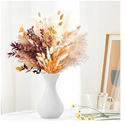 HMCEY 64 Pezzi Pampas Decorative,Pampa Naturale,Bouquet Di Fiori Secchi,Composizione Fiori Secchi Naturali,Bouquet Di Erba Di Pampa Essiccata,Dried Flowers,Fioris Essiccati Fai Da Te per Boho Decor