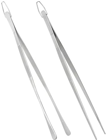 Pinzas De Cocina Tipo Pinza - Pinzas De Cocción De Precisión De 12 Pulgadas | Pinżas Para Alimentos De Acero Inoxidable - Utensilio De Cocina Duradero 90g Para Mariscos Pasta Ensalada Parrilla Y Manip