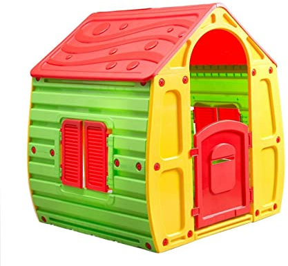 Starplast 10-561 Magical House Kids Playhouse - Indoor/Outdoor Children's Play Tent with Door & Windows, 102x90x109cm, Easy Assembly Plastic Toy House