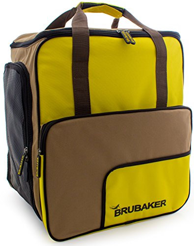 BRUBAKER Skischuhtasche Helmtasche Skischuhrucksack Superfunction Braun Gelb - Limited Edition -