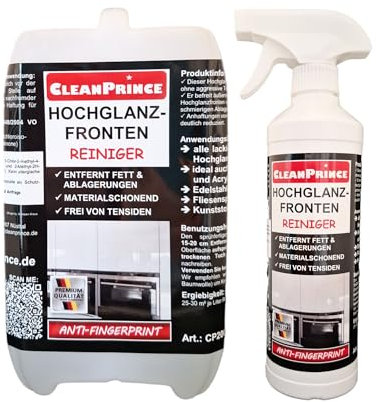 Hochglanzmöbel Hochglanzfronten Reiniger 2,5 Liter | Hochglanz Möbel Reiniger Küchenfronten CleanPrince Küchenfronten-Reiniger Hochglanzmöbel Acryl Hochglanzschränke Hochglanzküchen