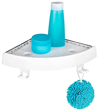 Maximex Tablette d‘angle à fixation rapide blanc - Fixer sans percer de trous, Plastique (ABS), 33 x 4.5 x 22 cm, Blanc