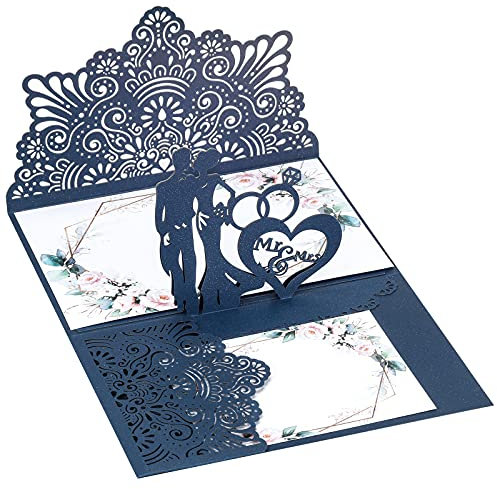 Guiffly Pop Up Hochzeitskarte mit Umschlag Premium 3D Hochzeitskarte für Hochzeitseinladungen, Glückwunsch zur Hochzeit, Jahrestag, Verlobung, Geständnis
