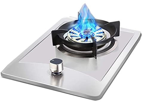 Estufa de Gas Nueva, Placa de Gas de Acero Inoxidable, Placa de cocción portátil, Cocina Individual de sobremesa/empotrada, con retardador de Llama, fácil de Limpiar, Compatible con Todos lo