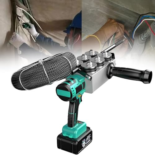 Qiang Elettricista Che Tira Il Filo Infila Tubo Scuro Filettatrice Automatica Filo Scuro Strumento di Trazione Elettrico Portatile Filettatura al Litio con Luci a LED,2x3000mA