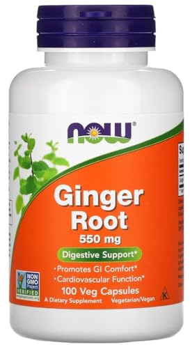 Now Foods - GINGER ROOT 550 MG | Cápsulas de Raíz de Jengibre | Apoya la digestión y el sistema inmunológico - 550mg - 100 vcaps