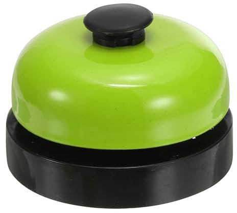 PATIKIL Desk Call Bell 2.5 Diameter, Dinner Desk Front Bell for Service with Metal Anti-Rust Construction for Hotel Restaurant Reception Areas Office Warehouse, Black/Green