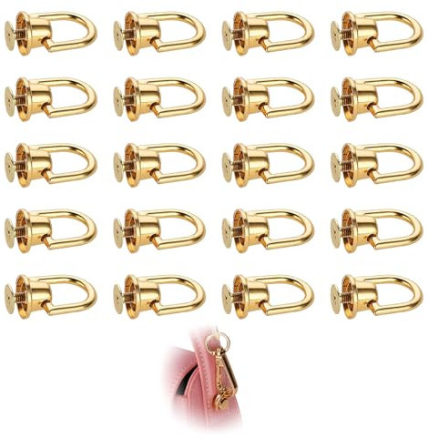 AONAYO 20 Nieten FüR Leder,Nieten Gold,12 Mm Ledernieten,Geeignet FüR Selbstgemachte GeldböRsen,HandyhüLlen,Handtaschen,RucksäCke,Rostet Und VerschleißT Nicht So Leicht