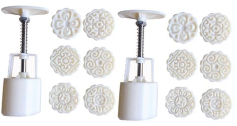 CIYODO Mondkuchenform Rund Backformen Werkzeuge Form Dekorationswerkzeug Mondkuchenform Küchenhelfer Fondantherstellungsform Kunststoff Beige