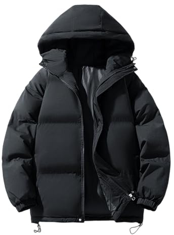 SOOUICKER Warme Winterjacke Herren Steppjacke Winter Puffer Jacke mit Kapuze Daunenjacke Kapuzenjacke Outdoor Übergangsjacke Modern Daunen Wanderjacke Stepp Windjacke Warm Wasserdicht