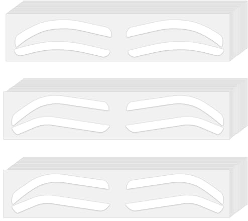 60PCS 3 Size Eyebrow Stencils for Shaping, Disposable Adhesive Eye Brow Stencil Stickers, Eyebrows Shape Tape Template Kit for Women Tinting Makeup