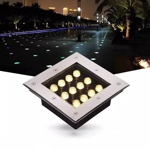 TTDGYYXW LED-landskapsljus IP66 Vattentät inbyggd GardSpotlights Utomhusmarklampor för par och kvadrater Enkelt att installera Gre3W golvlampor