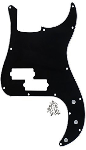 FLEOR 13-Loch Modern Style Standard PB Bass Pickguard ohne Truss Rod Notch für 4-Saiter P Bass Modell, Schwarz