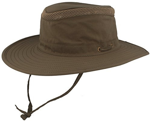 Breiter - Safarihut Buschhut Sonnenhut UV Schutz 30+ Atmungsaktiv leicht & faltbar mit verstellbarem Kinnband & geheimer Tasche