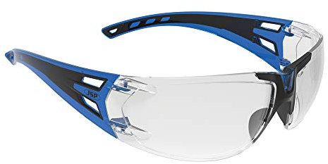 JSP Forceflex3 Clear Lens Safety Spectacles with Premiershield - Blue/Black (ASA460-0AM-800)