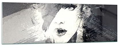 Quadro su Vetro 160x50cm Stampe da Parete in Vetro donna faccia Grandi XXL Decorazione Murale Camera da Letto Cucina 1 pezzo Quadri Moderni Soggiorno Grafica Immagini Wall Art GAB160x50-3757