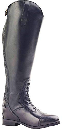 Ovation Women's Comfortable Durable Stylish Equestrian Horse Riding Tall Wide Calf Genuine Leather Flex Plus Field Boot, Black, Size 10 Wide Regular
